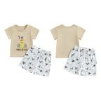 Lioraitiin Toddler Baby Boy Duck Outfit Short Sleeve T-shirts Elastic