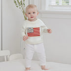 Lioraitiin Kids Baby Girls Boys 4th of July Sweater US Flag Pattern