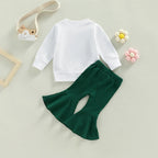 Lioraitiin Toddler Girls Irish Day Outfits Letter Print Long Sleeve