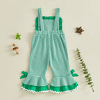 Lioraitiin ï»¿Little Girls Overalls Adorable Duck Embroidery Striped