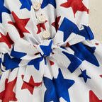 Lioraitiin Kid Girl 4th of July Overalls Shorts Bow/Popsicle Print