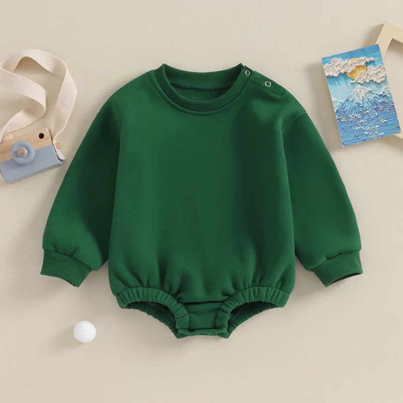 Lioraitiin 0-18M Newborn Baby Boy Girl Outfits Fleece Solid Color