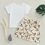 Lioraitiin Toddler Baby Boy Duck Outfit Short Sleeve T-shirts Elastic