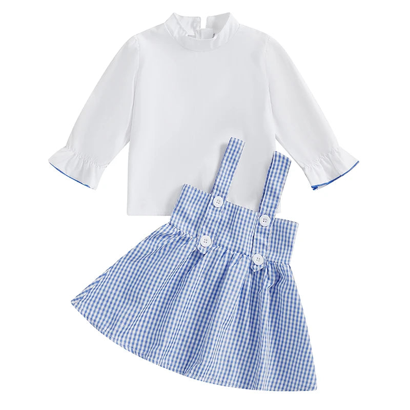 Lioraitiin 1-6Y Kids Girls 2 Piece Outfit, Long Sleeve T-shirt with