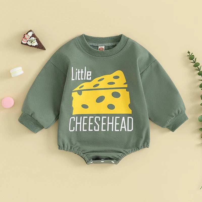 Lioraitiin 0-24M Baby Boy Girl Football Bodysuit Sweatshirt Oversize