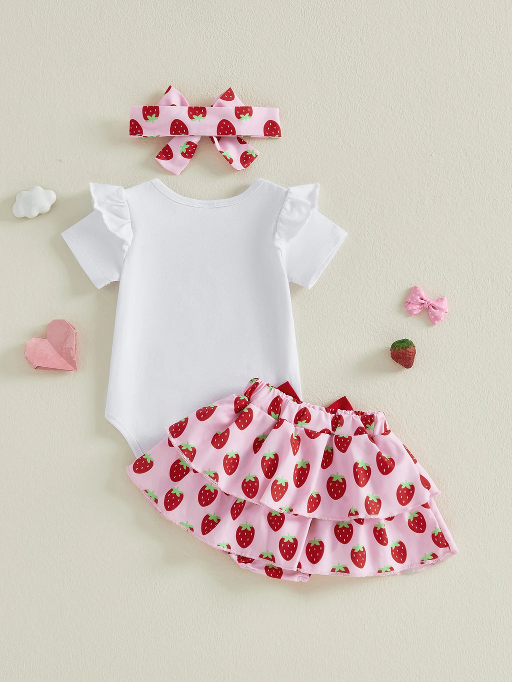 Lioraitiin Baby Girls Shorts Set Short Sleeve Letters Print Romper