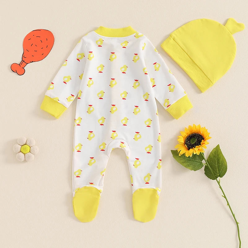 Lioraitiin Newborn Boy Girl Duck Outfit, Long Sleeve Full Length