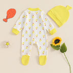 Lioraitiin Newborn Boy Girl Duck Outfit, Long Sleeve Full Length
