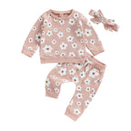 Lioraitiin Infant Baby Girl 2Pcs Set Flower Print Long Sleeve