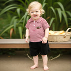 Lioraitiin Toddler Baby Boy Short Sleeve Football Embroidery T-Shirt