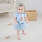Lioraitiin Baby Girl Easter Outfit Rabbit Letter Print Crew Neck