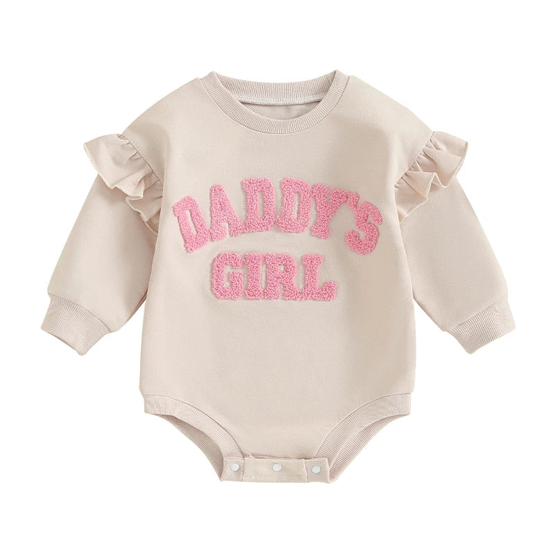 Lioraitiin 0-18M Daddys Girls Newborn Baby Ruffle Long Sleeve