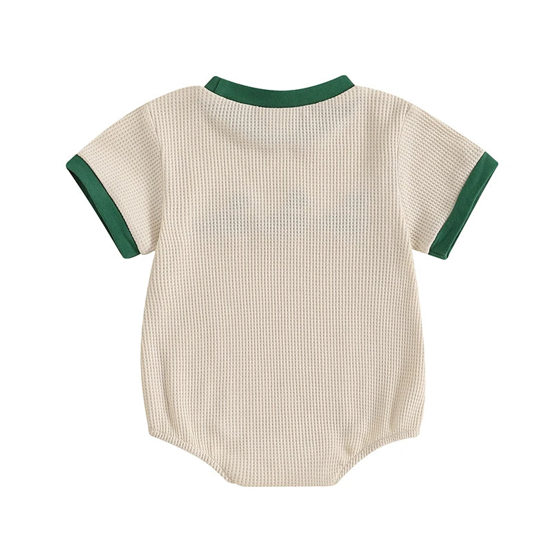 Lioraitiin Newborn Baby Boys Girls Romper Short Sleeve Crew Neck Duck