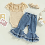 Lioraitiin 0-24M Infant Baby Girls 3Pcs Pants Set Sleeveless Lace