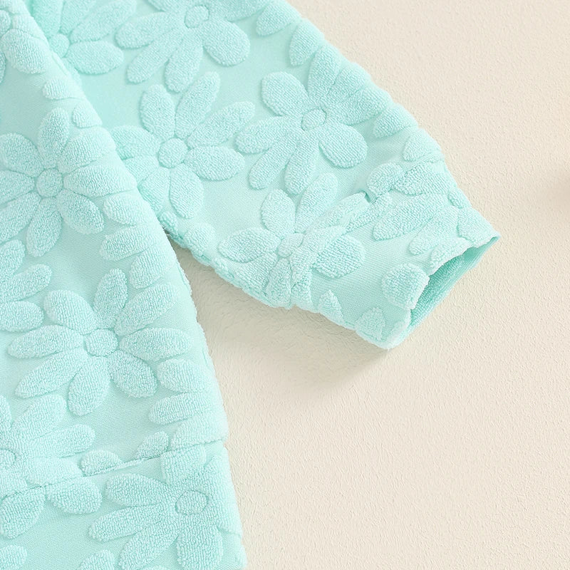 Lioraitiin Toddler Girl Outfit Daisy Embroidery Long Sleeve