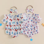 Lioraitiin Baby Girl 4th of July Outfit Love Heart Star Pattern