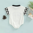 Lioraitiin 0-18M Infant Baby Girl Boy Romper Plaid Short Sleeve Round
