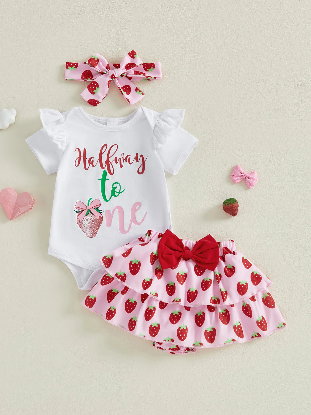 Lioraitiin Baby Girls Shorts Set Short Sleeve Letters Print Romper
