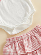 Lioraitiin Baby Girl 1st Birthday Outfit Cute Short Sleeve Letters