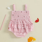 Baby Girl Romper Loose Fit Bow Design Watermelon Print Striped