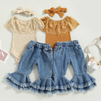 Lioraitiin 0-24M Infant Baby Girls 3Pcs Pants Set Sleeveless Lace