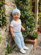 Baby Boys Outfits Letter Embroidery Round Neck Short Sleeve Waffle
