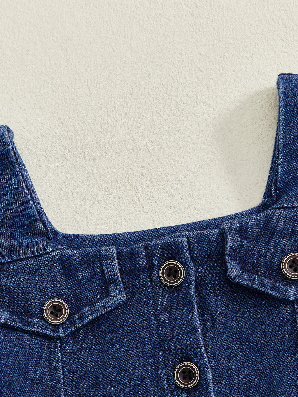 Lioraitiin Toddler Baby Girl Denim Dress Long Puff Sleeve Button Down