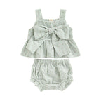 Lioraitiin Infant Baby Girl Outfits Suit Plaid Pattern Floral Printed