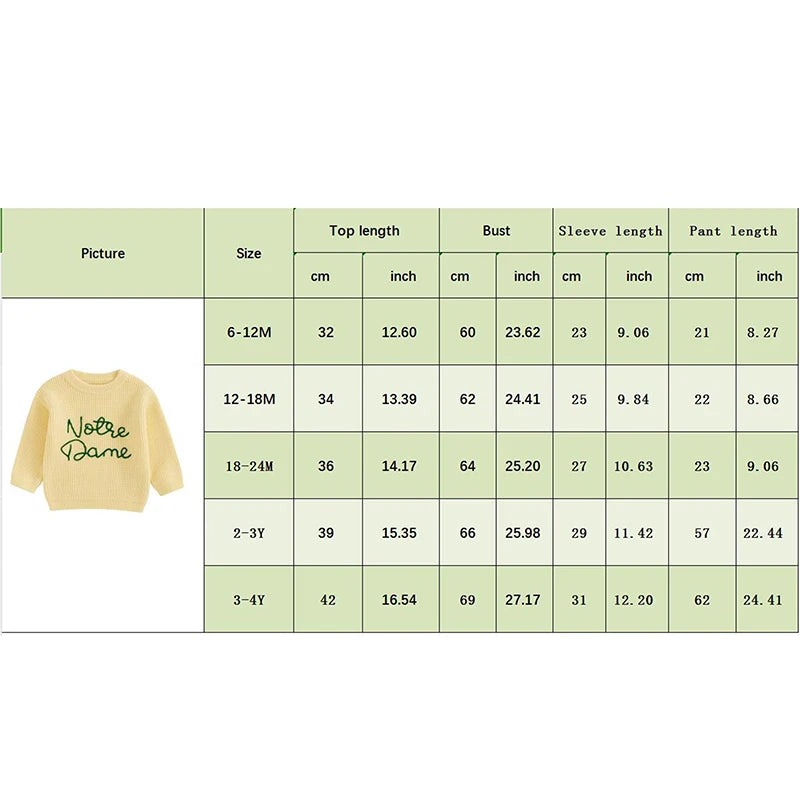 Lioraitiin 2 Colors Toddler Kids Baby Boys Sweater Letter Embroidery