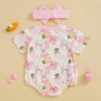 Lioraitiin 0-18M Baby Girl Easter Outfit Short Sleeve Crew Neck