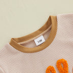 Lioraitiin Baby Girls Romper Fashionable Letter Goose Embroidery Crew