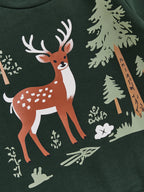 Lioraitiin Toddler Boy Christmas Reindeer Tree Print Long Sleeve