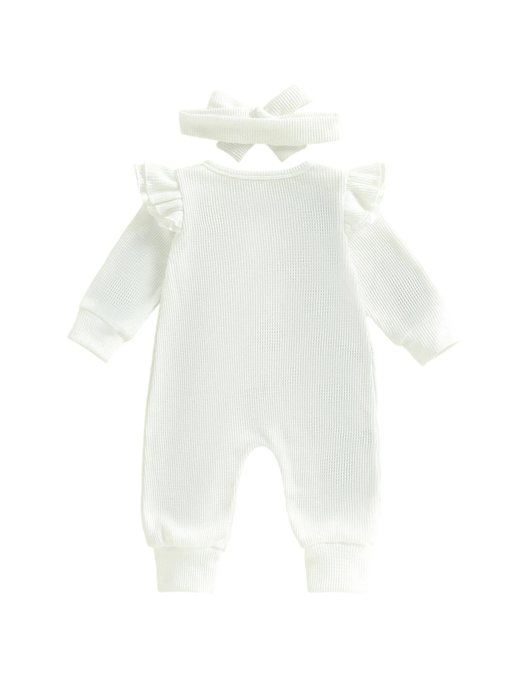 Lioraitiin Baby Girl Outfit Clover Letters Embroidery Ruffle Long