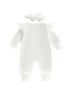Lioraitiin Baby Girl Outfit Clover Letters Embroidery Ruffle Long