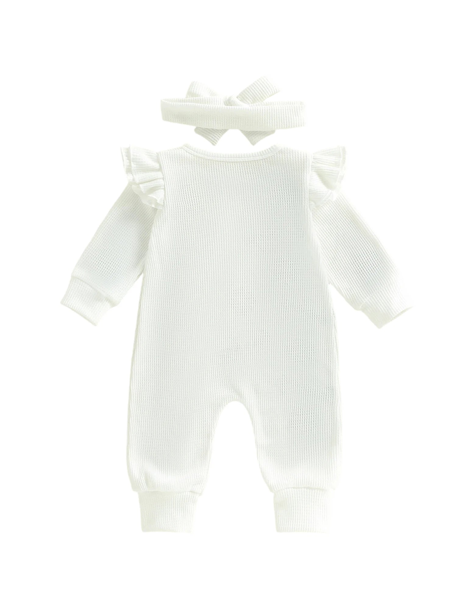 Lioraitiin Baby Girl Outfit Clover Letters Embroidery Ruffle Long