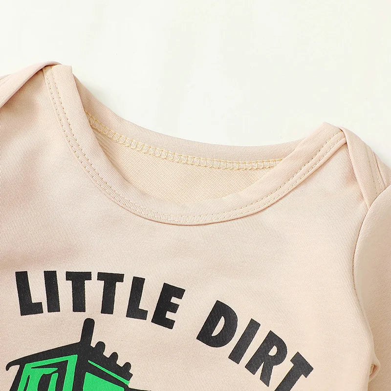 Lioraitiin Baby Boy Outfit Tractor Print Long Sleeve Rompers and
