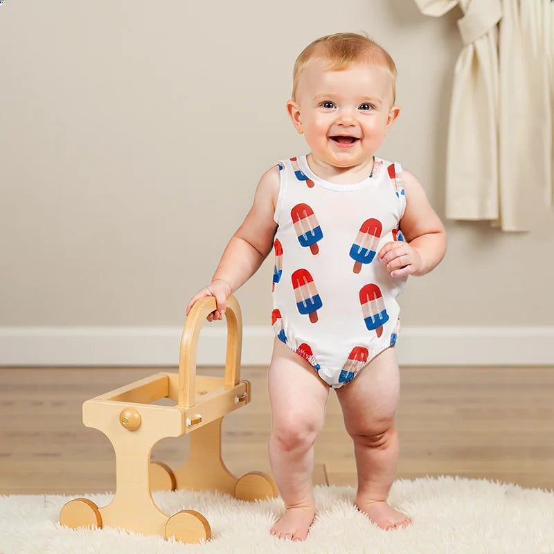 Lioraitiin Newborn Baby Boys Fourth of July Romper for Girls Cute