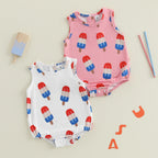 Lioraitiin Newborn Baby Boys Fourth of July Romper for Girls Cute