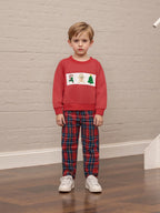 Toddler Baby Girls Boys Christmas Outfits Santa Claus Candy Print