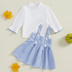 Lioraitiin 1-6Y Kids Girls 2 Piece Outfit, Long Sleeve T-shirt with