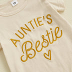 Lioraitiin Baby Girls Outfits Short Sleeve Letter Print Romper with