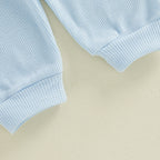 Baby Boys Outfits Letter Embroidery Round Neck Short Sleeve Waffle