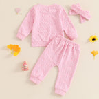 Lioraitiin Toddler Girl Outfit Daisy Embroidery Long Sleeve