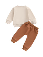 Lioraitiin Toddler Baby Boy Outfit Letter Print Long Sleeve