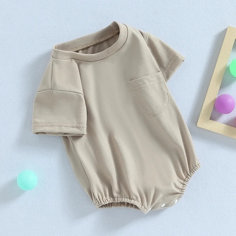 Lioraitiin 0-24M Infant Baby Girls Boys Bodysuit Short Sleeve Crew