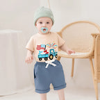 Lioraitiin Toddler Baby Boy 4th of July Outfit Star Truck Embroidery