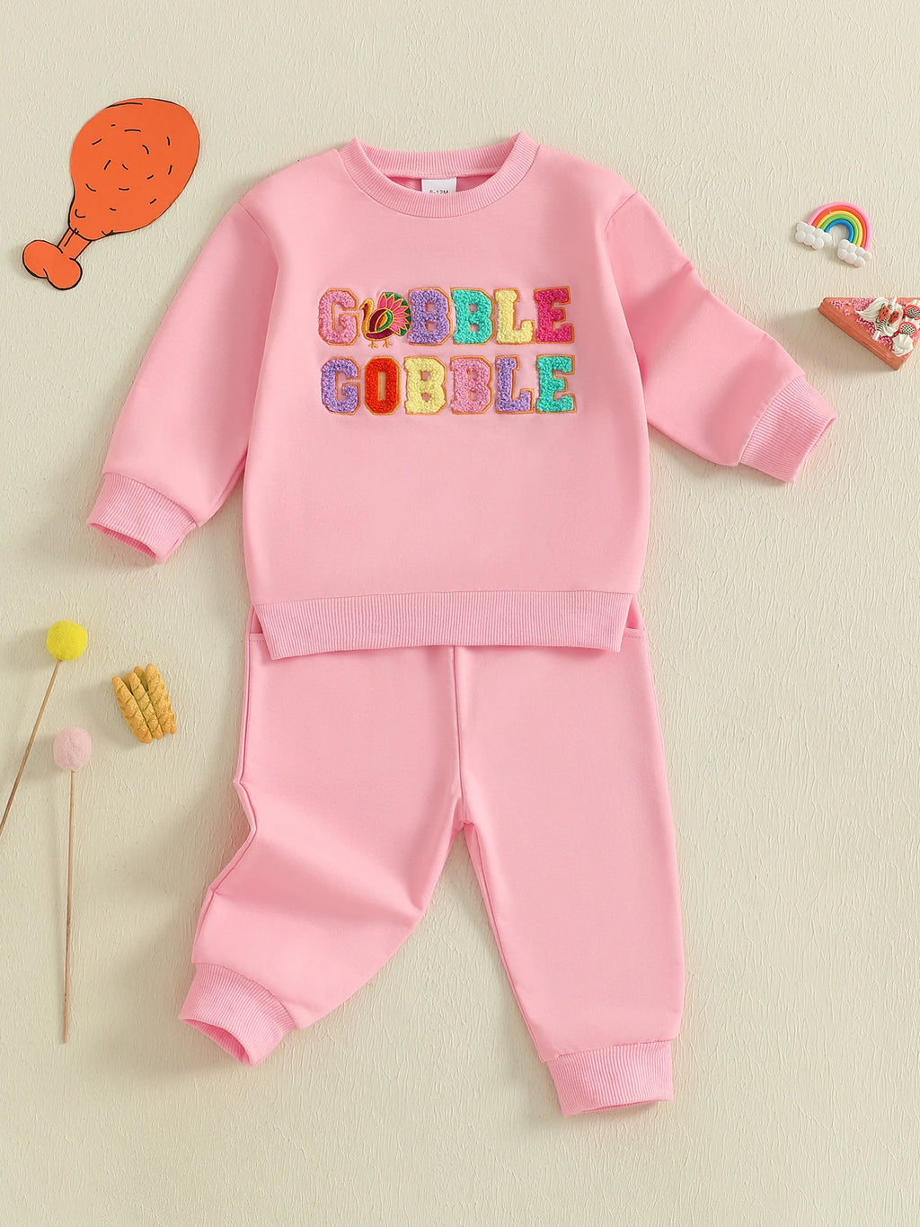 Lioraitiin Toddler Baby Girl 2Pcs Thanksgiving Outfits Long Sleeve