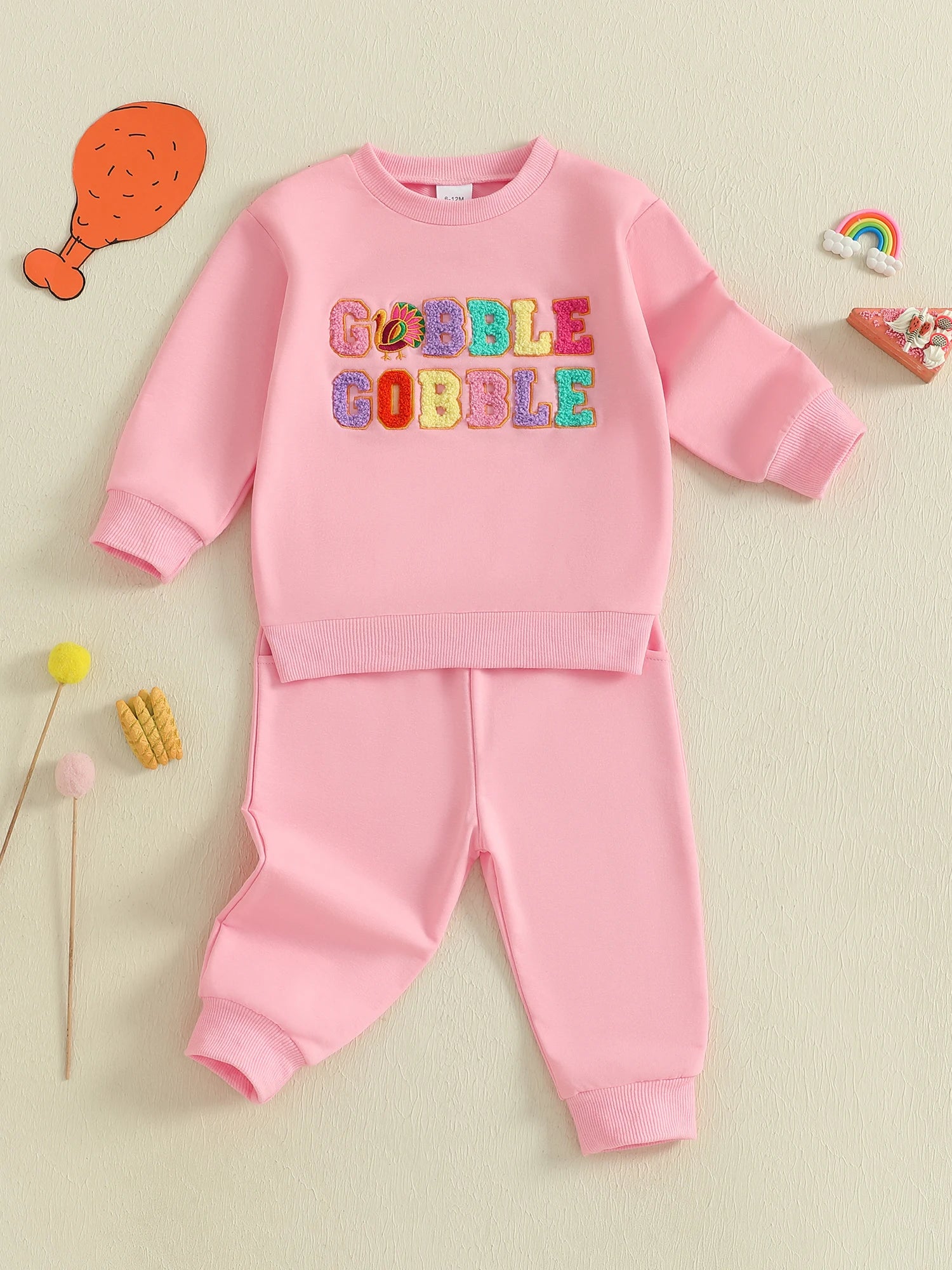 Lioraitiin Toddler Baby Girl 2Pcs Thanksgiving Outfits Long Sleeve