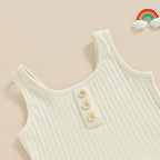 Lioraitiin 0-8Years Kid Girls 2Pcs Pants Suit Sleeveless Knitting