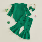 Lioraitiin Baby Girls Irish Day Outfits Long Sleeve O Neck Letter